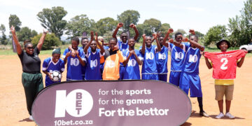 10bet SA ‘Gears-Up’ Chiawelo community football club with sports equipment 