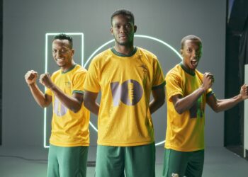 3 Bafana Bafana players sporting 10bet shirts