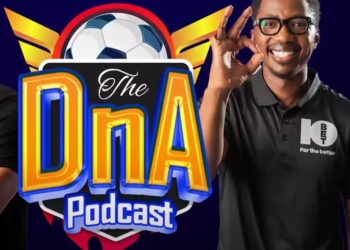 Andile Ncube posing with OK sign and 10bet shirt